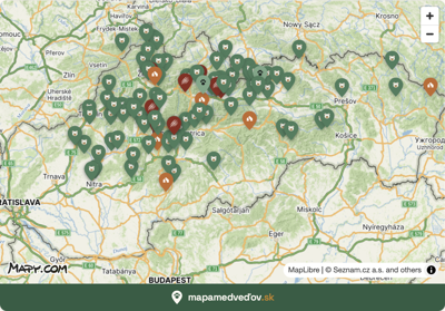 Mapa medveďov — mapamedvedov.sk