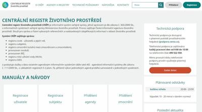 Centrální registr životního prostředí - produkce