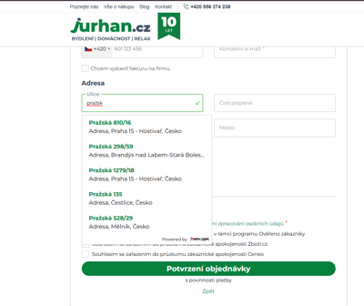 Jurhan - našeptávač adres