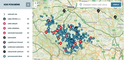 Web společnosti ČEVAK
