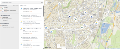 Zobrazení výdejních míst pro Xzone obchody